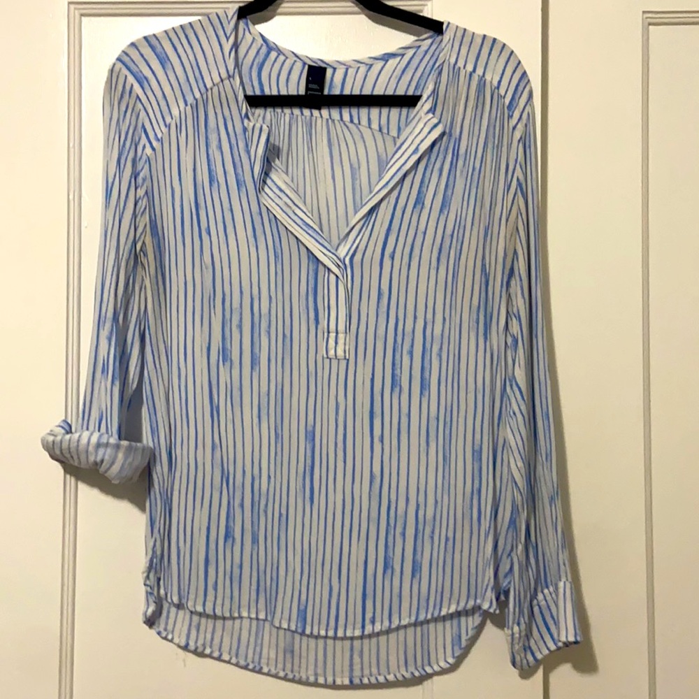Blue and White Tie Dye Blouse
